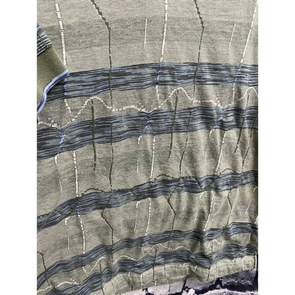 Greg Norman 3 Button Polo Shirt, M Pre-owned, Unique Pattern, 100% Cotton - Picture 3 of 8